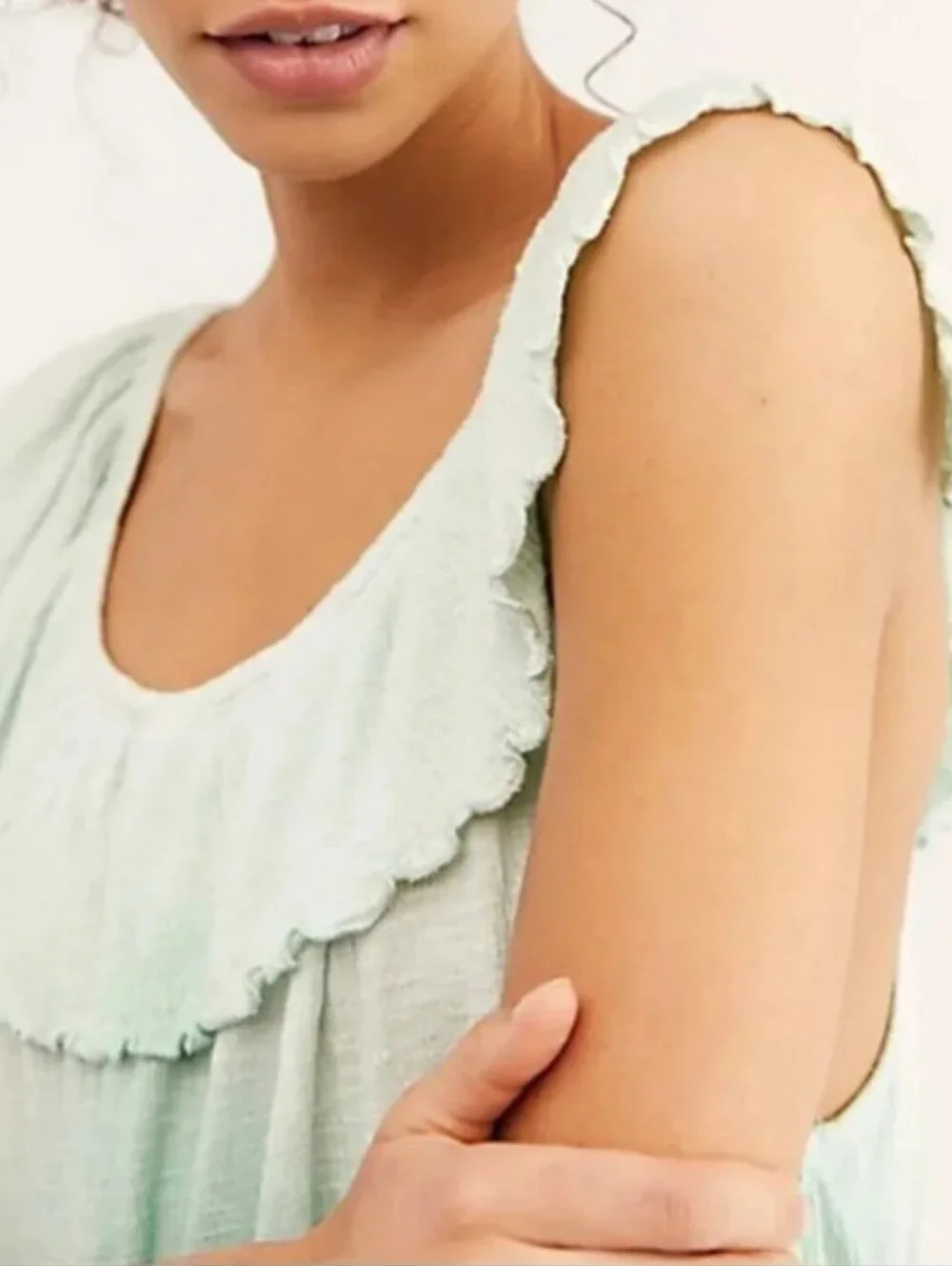 Free People Cora‎ Lee Tie Dye Off-the-Shoulder Top Green Ombre